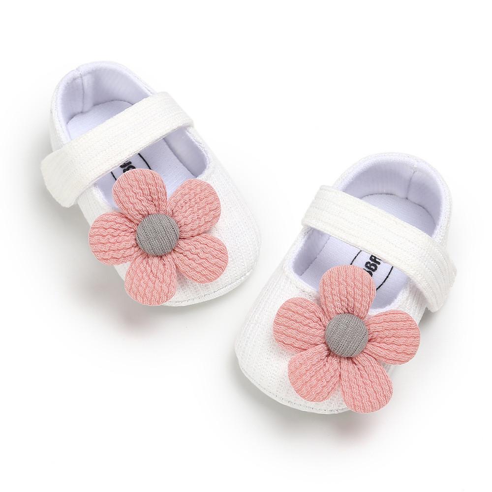 Baby Girl Princess Shoes With Flower Decoration For Spring And Fall Play