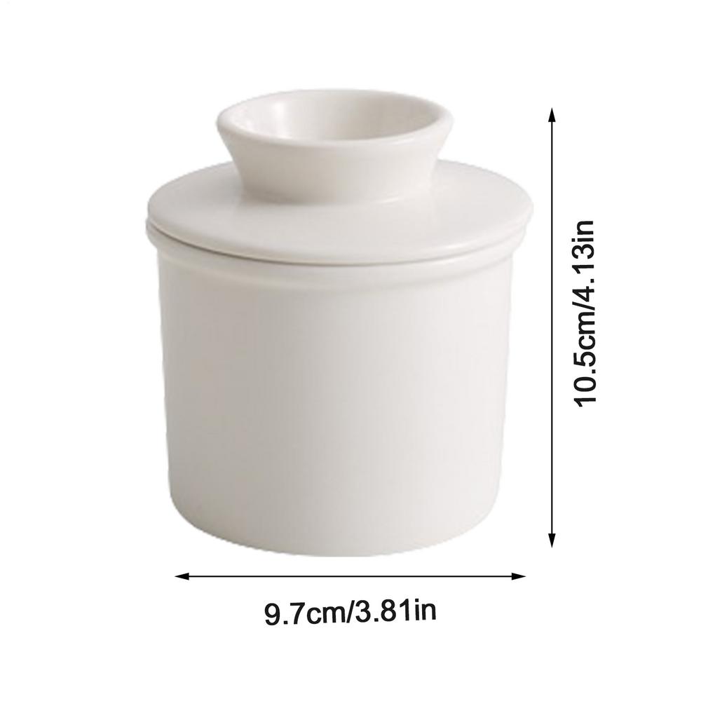 butter jar with lid Ceramic Butter Dish Handmade Big Capacity Butter Keeper Household use Cylindrical cheese butter Sealed can