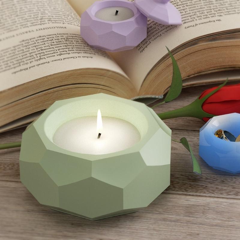 DIY Silikon Kerzenhalter Form Handgemachte Sechseckige Abschnitt Leuchter Form für Tee Wachs Tasse für Segen Zeremonie