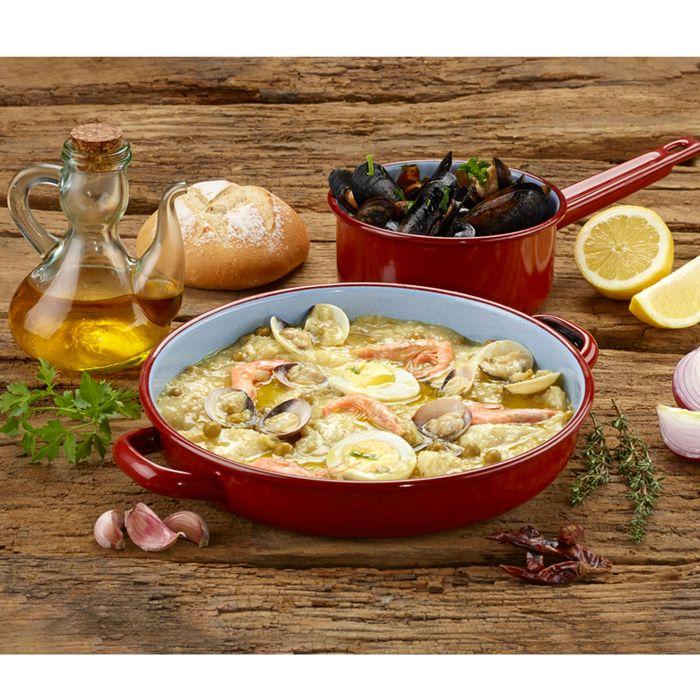 Casserole à Lait, Acier Émaillé 18cm, Bouilloire Émaillée 3L Induction, Vintage Briebe Terra Marron