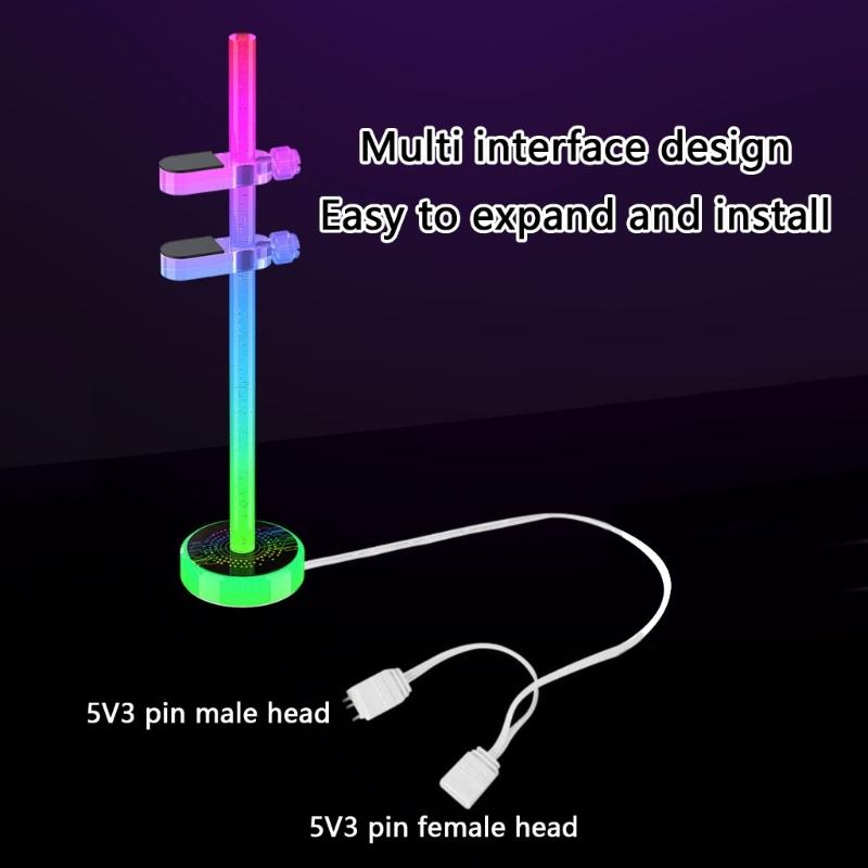 Graphics Card Holder ARGB GPU Support Bracket Adjustment Single Slot 5V 3PIN ARGB Support Video GPU Mount Replacement
