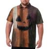 Herren Übergröße Halloween Print Golf Poloshirt Atmungsaktiv Kurzarm Lässiges Arbeitskleidung Oberteil Bequeme Passform