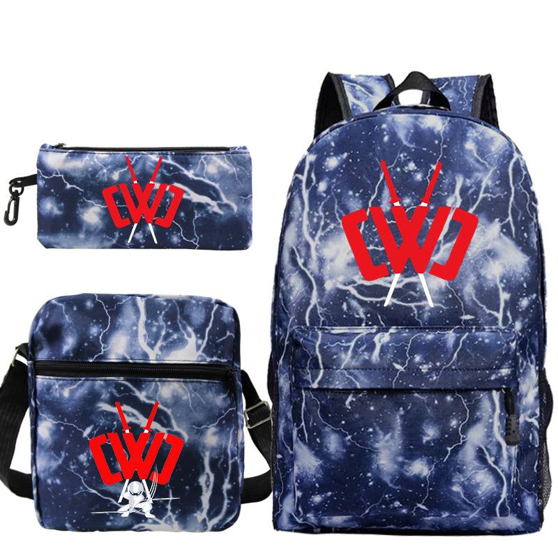 Popular game merchandise printed backpack popular student bag three-piece set