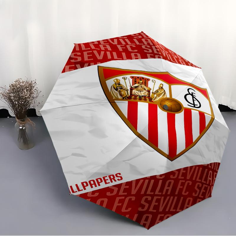 Printed Seville logo Folding Umbrella,Outdoor,Leisure,And Travel Umbrella,Durable Umbrella Fabric,Birthday And Holiday Gift