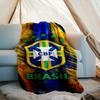 1PC Brazilian Football Federation Printed Soft Flannel Blanket Throw for Adult Bedroom Living Room Sofa Camping Travel Fan Gifts Christmas Gifts