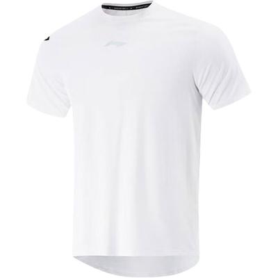 Li Ning Sports Casual Simple Solid Color Round Neck Pullover Short Sleeve T-Shirt Men Tops White ATSV029-6