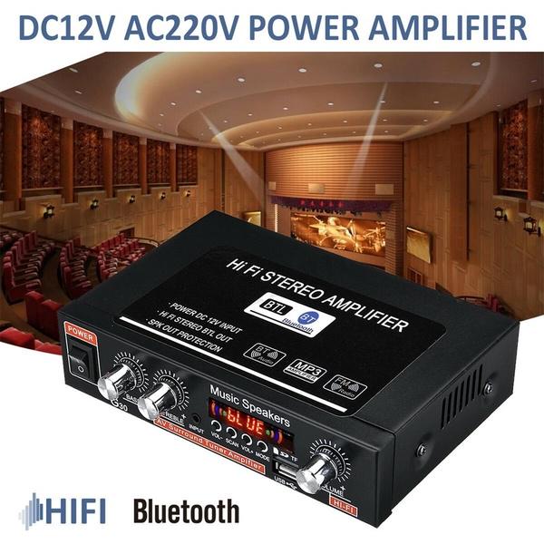 Auto & Zuhause 220 V/110 V 12 V 800 W Bluetooth 4.0 Hochleistungs-2-Kanal-TF/U-Disk/Fernbedienung/Leistungsverstärker FM-Radio Auto-Leistungsverstärker