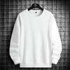 Pure Cotton Crew Neck Sweater Men's and Women's Autumn Solid Color Loose Large Size Casual Sports Jacket Long Sleeve T-shirt