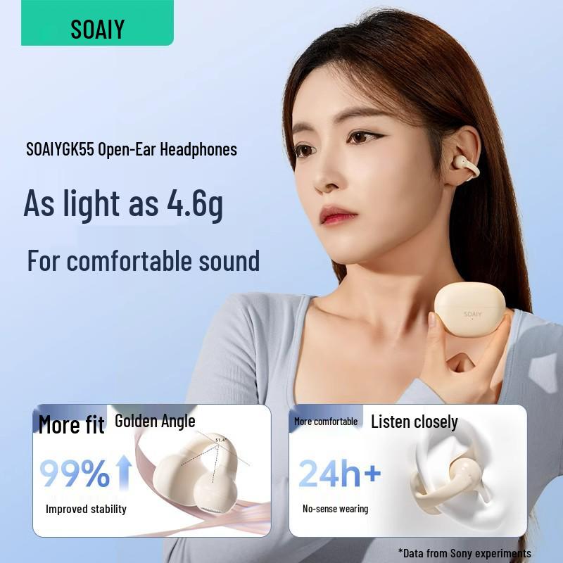 SOAIY GK55 Clip-On Wireless Bluetooth Air Conduction Sports Headphones 2025