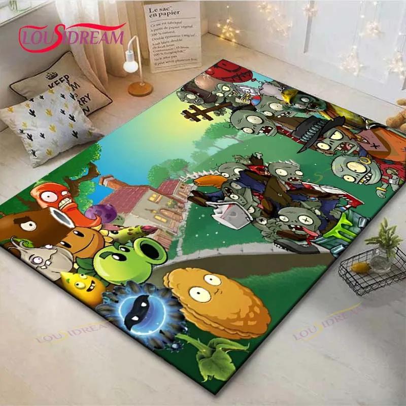 Hot Puzzle Games P-plant Vs Z-zombiee Carpet Outdoor Rug Area Rug Non-slip Carpet Bedroom Decor Carpet for Parent-child paradise
