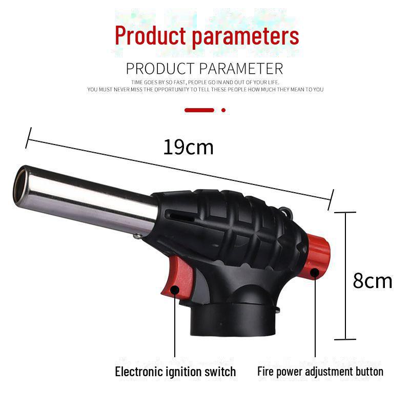 Flamethrower Head for Roasting & BBQ Welding, Cassette Grenade Torch