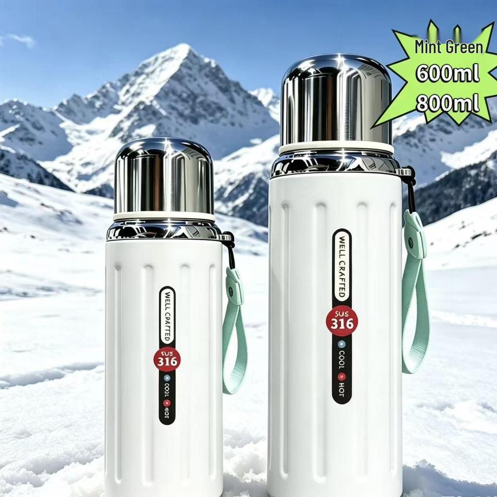 2026 Macaron Stainless Steel Thermos Cup with Steel Lid, High Appearance, Large Capacity, Portable for Commute