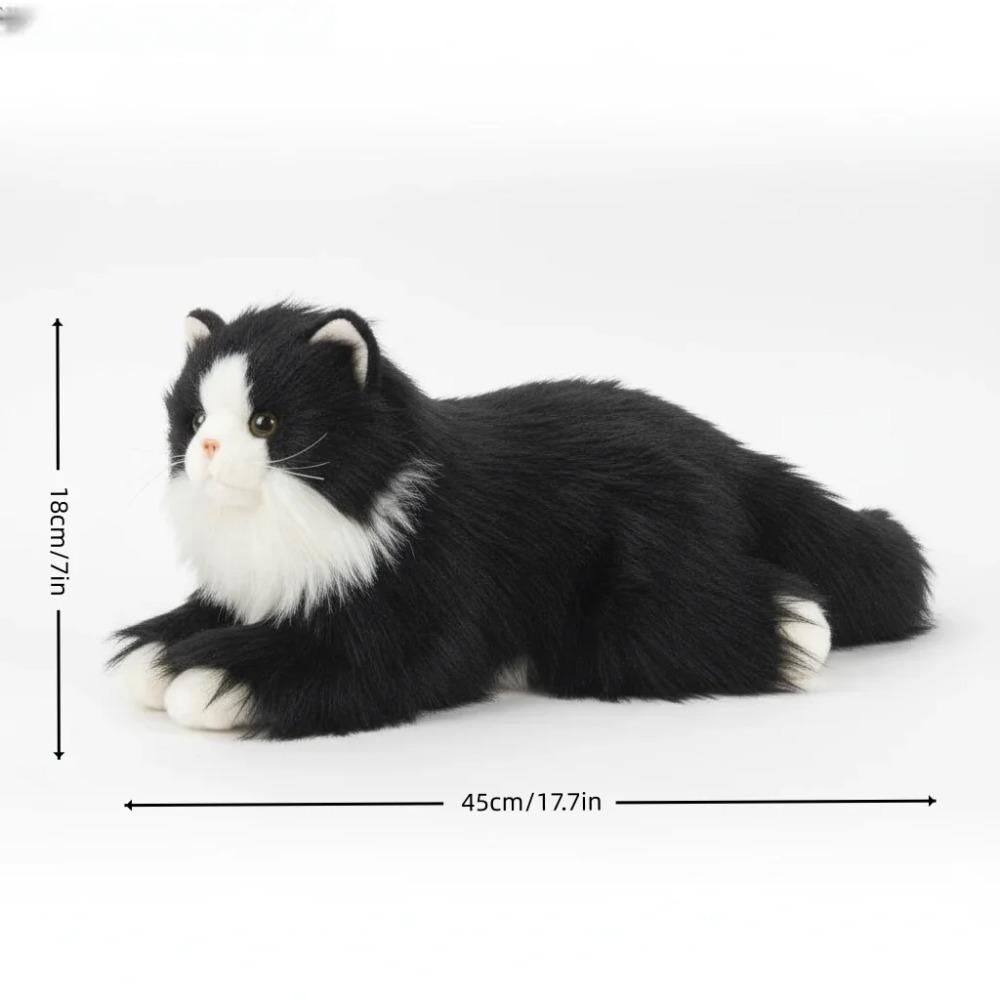 Realistic Stuffed Animal Cat, Lifelike Plush Kitten Toy for Kids, Soft Cuddly Gift for Girls Birthday