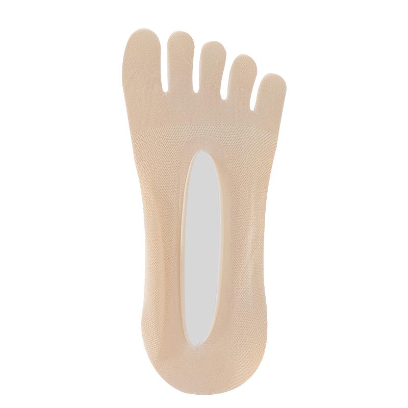 

Летние носки-лодочки с пятью пальцами, женские дышащие тонкие невидимые короткие носки, сетчатые женские носки, носки с разделенным носком One size бежевый