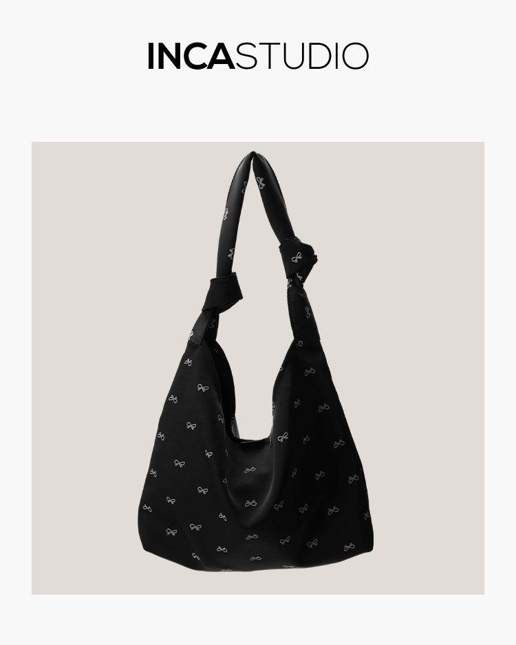 Niche Design Women's Bow Canvas Foldable Tote - 2024 Fashion