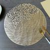 Round PVC Placemats with Gold Foil Leaf Pattern Heat Resistant Waterproof Table Mat Warm Dining Atmosphere Mats for Home Dining Party Decor