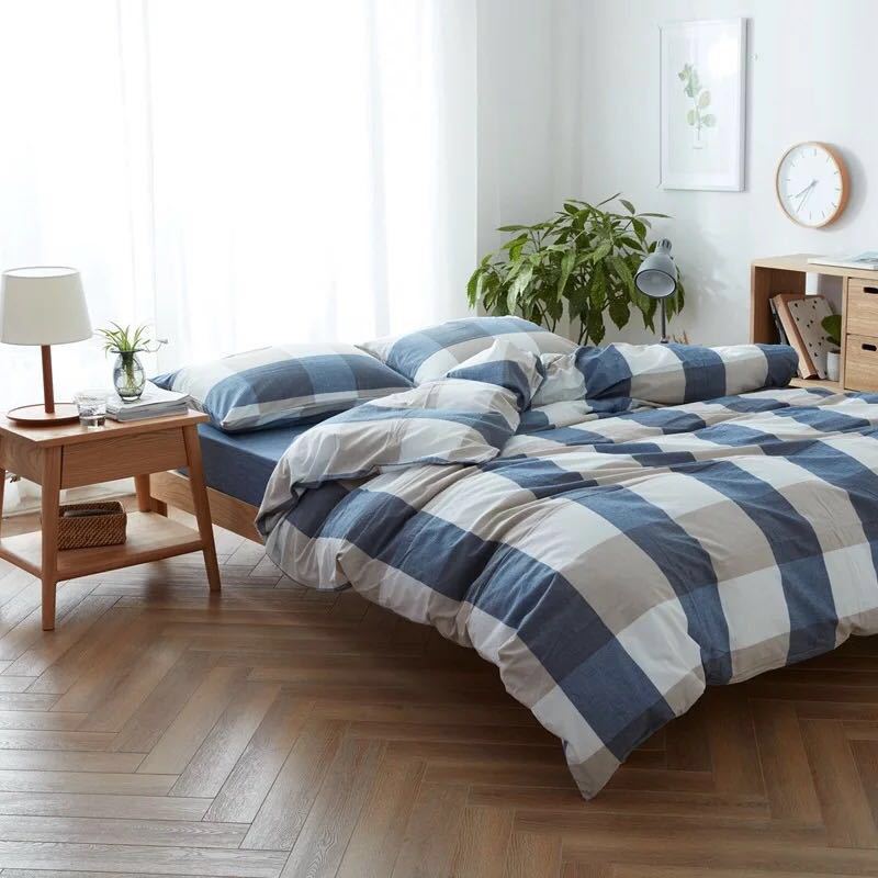 Thickened Sanding Quilt Cover Single Sheet Student Apartment Hotel Bedding Sheet Single Twill Skin-friendly Quilt Cover 4pcs