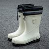 Fashion Men's Water Shoes Winter Wear Non-slip Work Rain Boots New Warm Bundle Middle Tube Rain Shoes Men