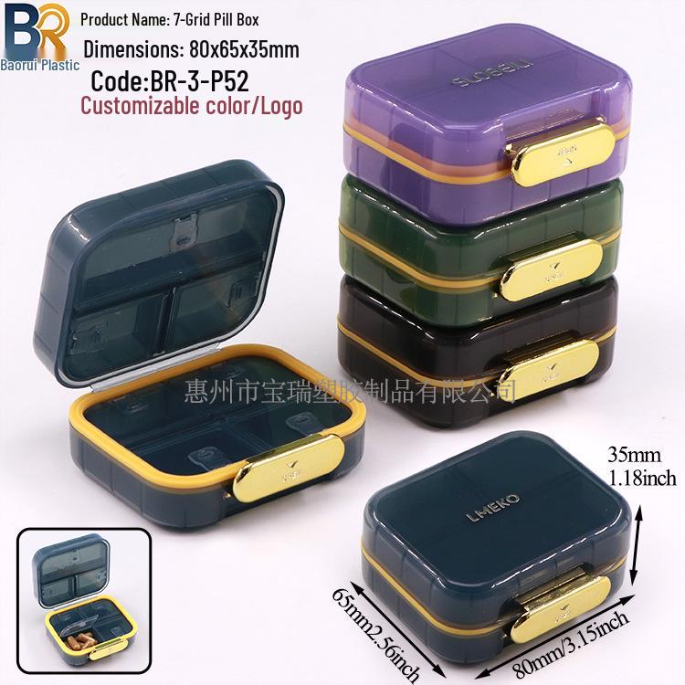 7-Day Round Petal Pill Box: Compact 7-Grid Medicine Organizer for Travel