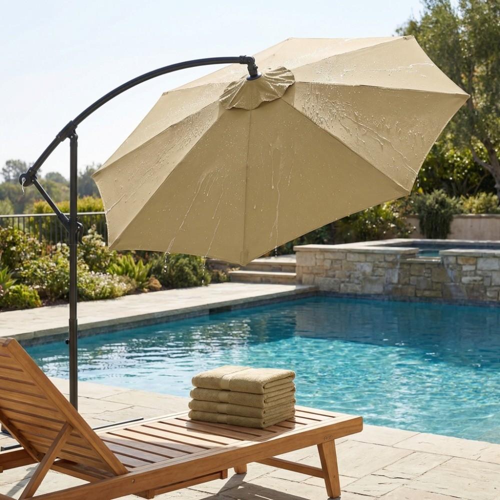 Polyester Umbrella Replacement Canopy 10ft Diameter Round Patio Umbrella Canopy Waterproof 6 /8Ribs Outdoor Umbrella Top Cover