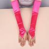 49CM Women Gloves Satin Long Fingerless Gloves New Hook Finger Gloves  Wedding Bride