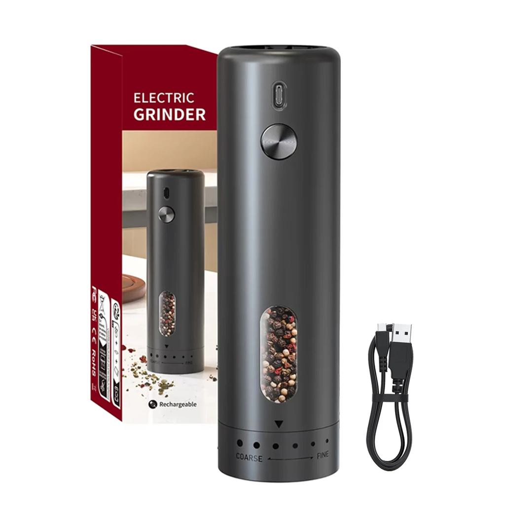 External Adjustable Pepper Grinder Portable Fashion Design Salt and Pepper Mill Rechargeable Electric Spice Grinder Kitchen Tool