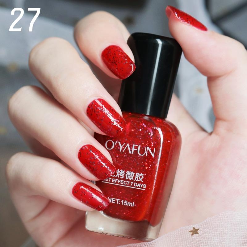 New Non-peelable Nail Polish Waterproof No-bake Micro-glue Non-fading Glitter Sequins Quick-drying Nail Polish
