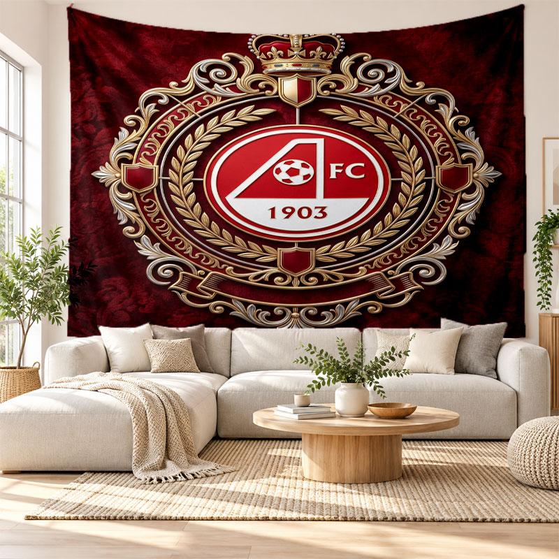 Arazzo da Parete Aberdeen FC, Appeso a Parete in Tessuto Morbido, Sfondo Decorativo per Camera da Letto Arte Murale per la Casa
