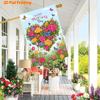 2D Flat, 2D Printing,1pc Happy Mother's Day, Heart-Shaped Flower Wreath And Butterfly Pattern FlagDouble-Sided Garden Flag Courtyard Decor, Outdoor De