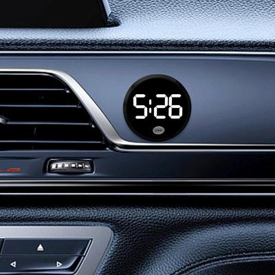 Car Dashboard Time Display Electronic Clock for Vehicles Touch Activated Round Accessory
