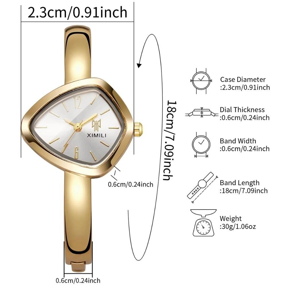 Square-shaped Dial Quartz Watch Open Design Bracelet Watch Creative Wristwatch  for Women