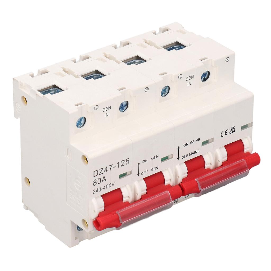 Interlock Miniature Circuit Breaker Dual Power Transfer Switch with Bus Bar 2P+2P AC 240‑400V 80A