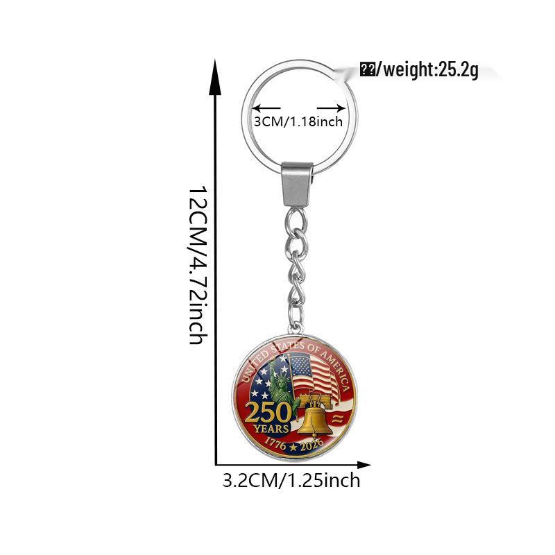 250th US Independence Day Rotating Alloy Keychain Gift
