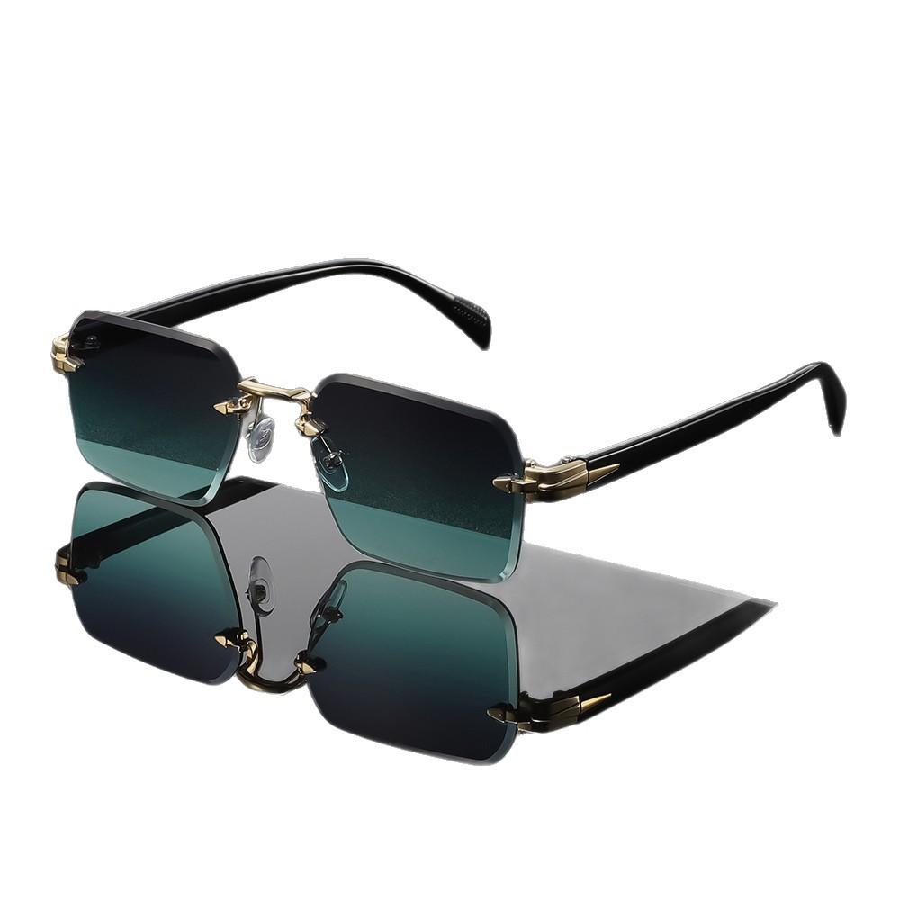 2026 New Fashion Metal Frameless Sunglasses Outdoor Travel and Cycling UV Protection Eyewear UV400 Unisex Classic Driving Shades