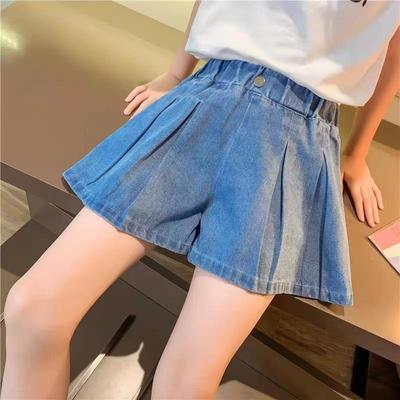 Summer Kid Girls' A-line Shaped Denim Shorts Korean Fashion Pants Children's Jeans 3-12Year Young Girls' Shorts Jeans