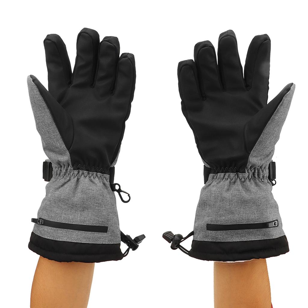 1 Pair Heated Gloves Battery Powered Waterproof Winter Heating Gloves with Reflective Strip for Outdoor Activities