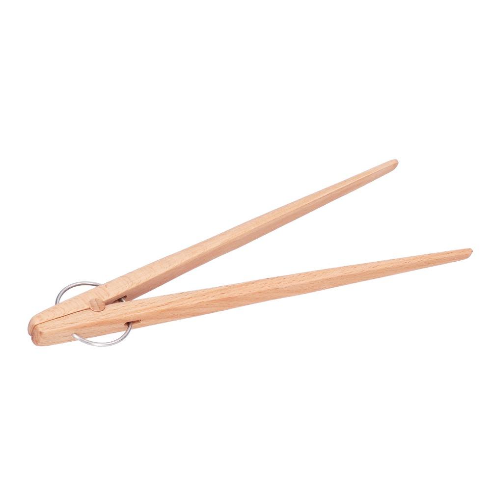 Wooden Wooden Tongs Reusable Snack Clip Grilling Accessory Bread Tongs Cooking Preparation