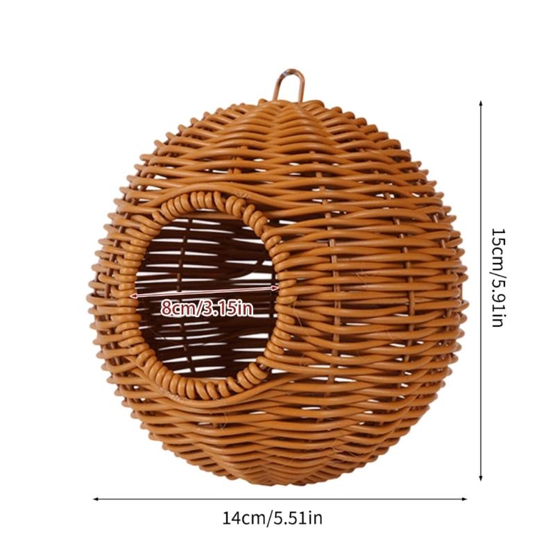 Plastic Artificial Rattan Bird Nest House For Indoor and Outdoor Use Easy To Clean Space Saving Birdcages Decoration