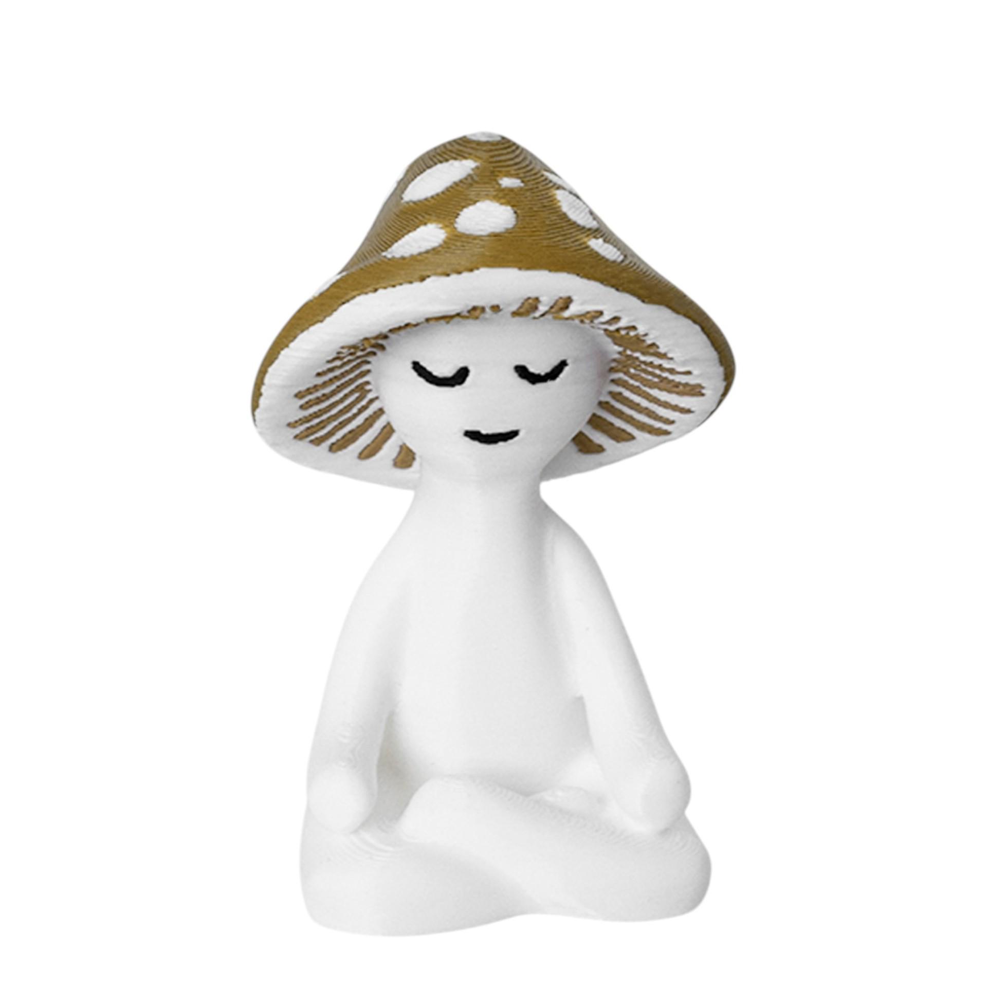 New Meditation Mushroom Ornaments - Decorative Accents for Home and Living Room White