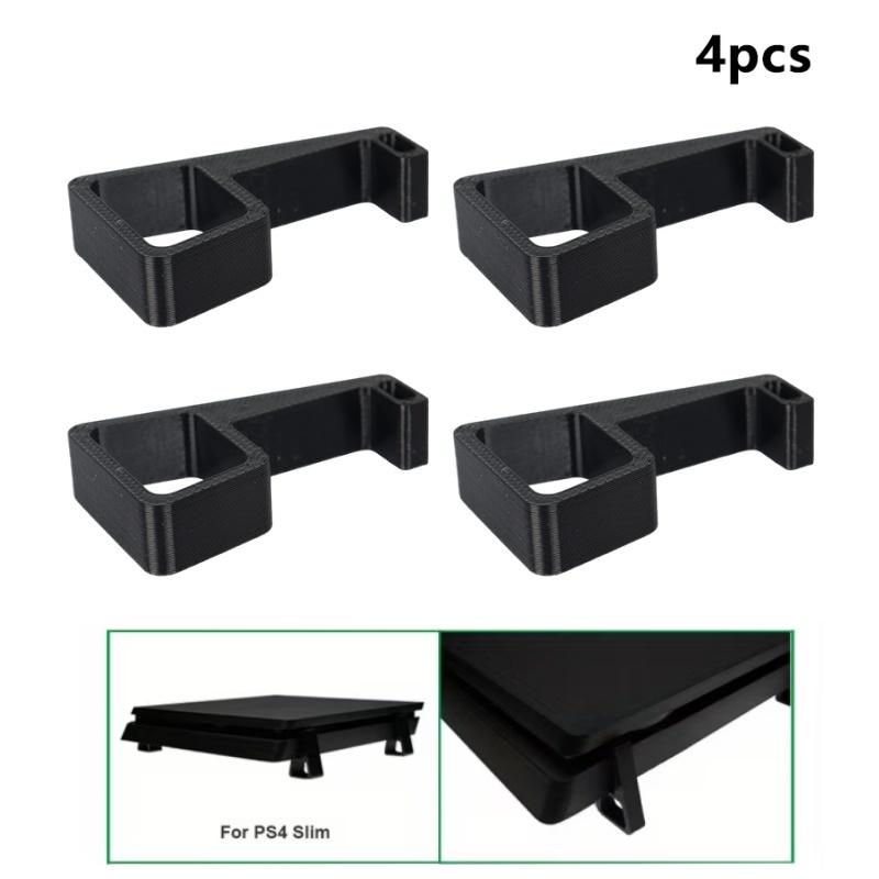 4pcs For TECTECINTER PS4 Cooling Bracket & Elevated Footrest Bracket Durable Black Plastic Cooling Support Holder Accessories