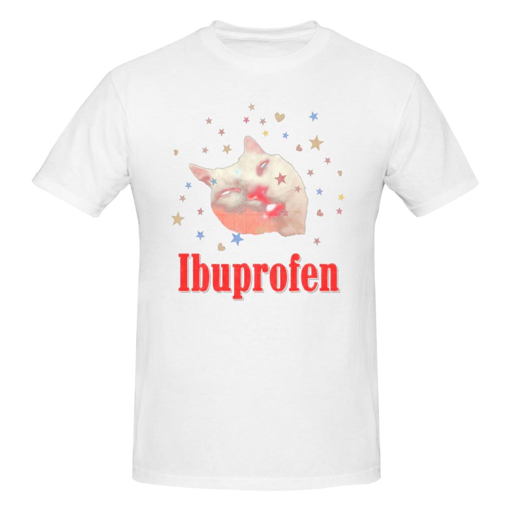 Piece Humorous Cat Funny  Cotton TShirt  Ibuprofen Cat Meme Tops Tees For Unisex