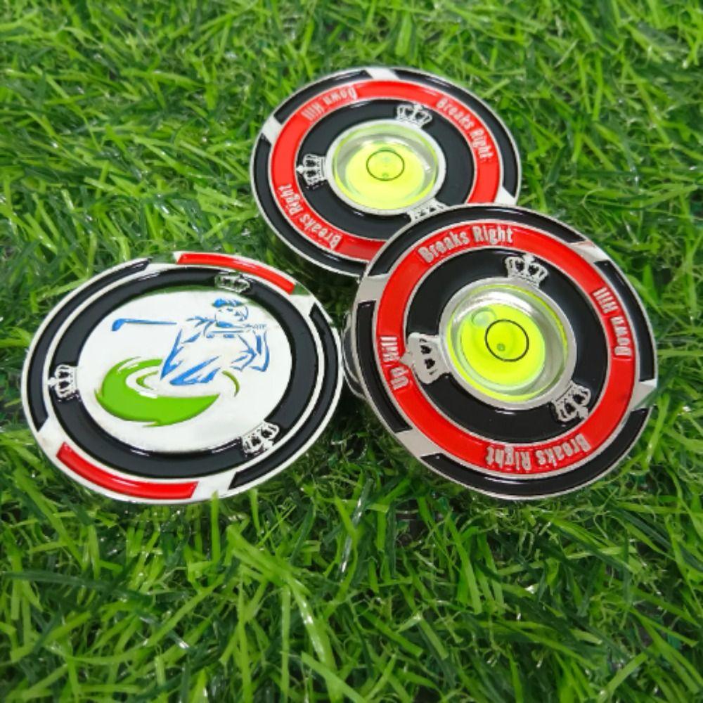 Two-sided Golf Green Reader Kirsite Golf Ball Marker Golf Accessories Golf Hat Clip Marker  Girl