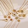 Yingtai 18k Gold Stainless/Titanium Steel Necklace: Summer Star, Moon & Sun Design, High-Quality Polished Finish for Women.