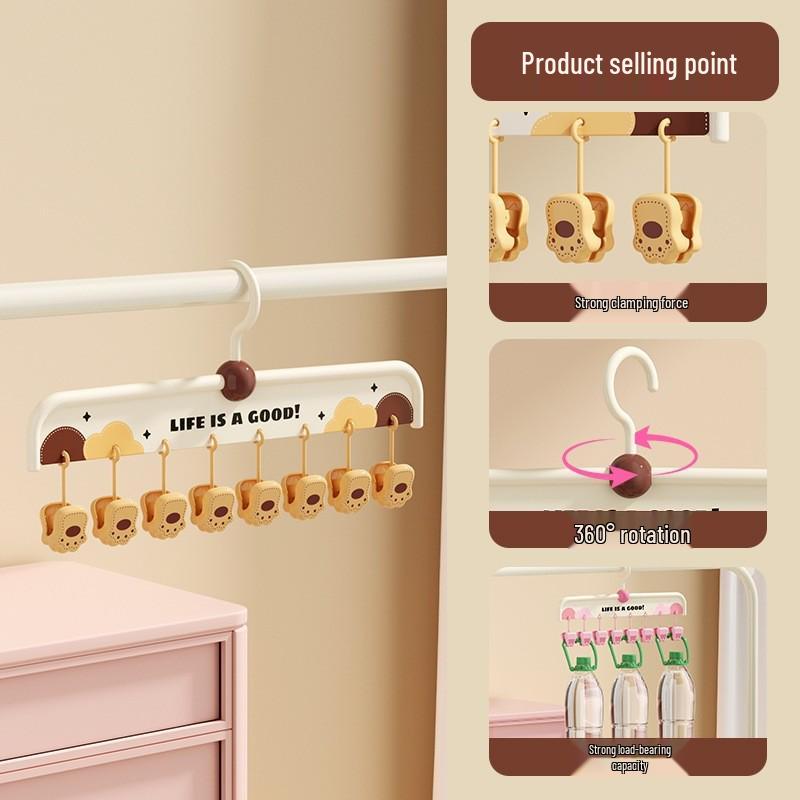Adjustable Baby & Kids Clothes Rack with Trouser Clips and Small Hangers