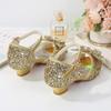 2025 New Summer Girls' Princess Sandals - Soft Sole Butterfly Crystal High Heels for Kids