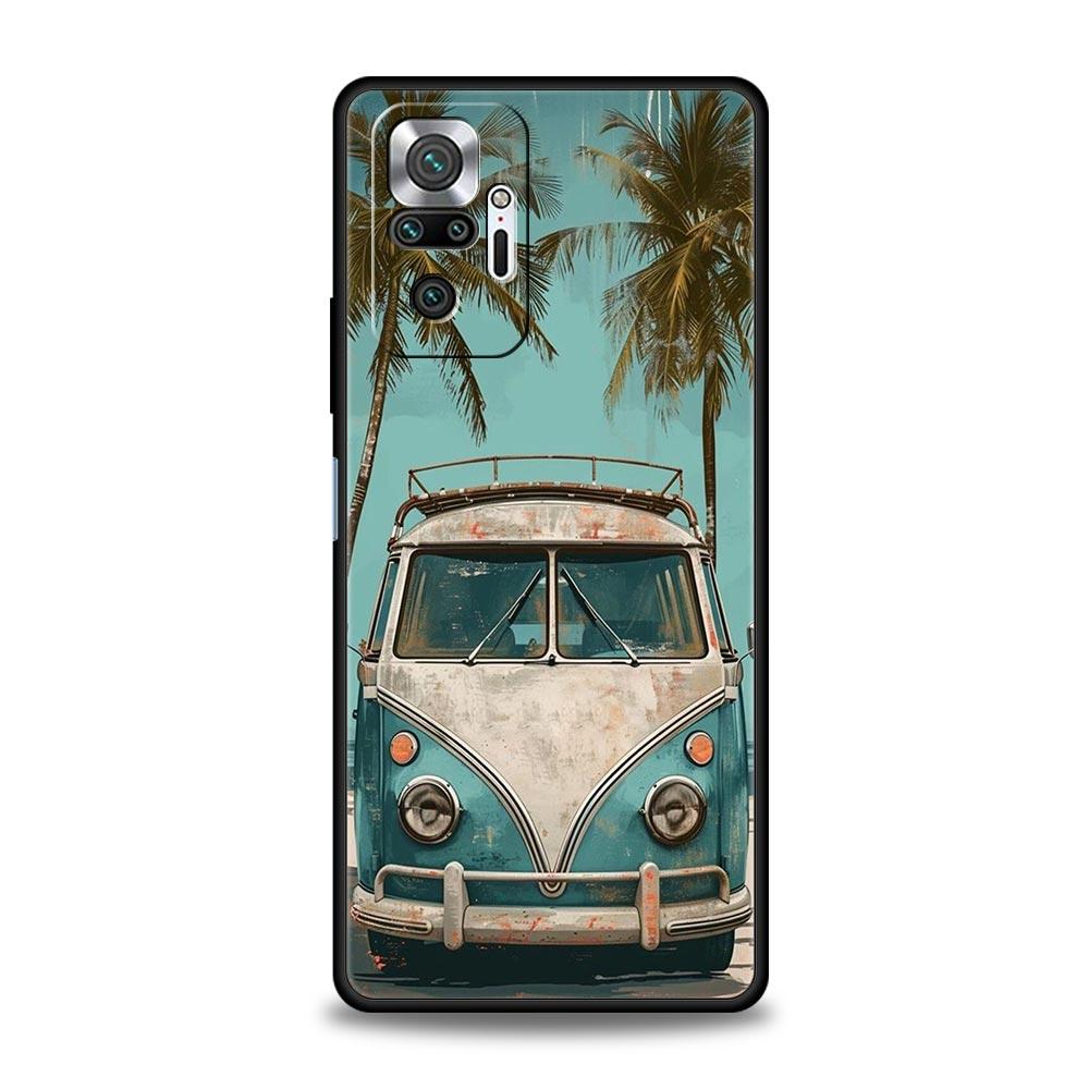 OO0724_Combi Van Car Outdoor Camping Phone Case For Xiaomi Redmi Note 14 13 5G 10 11 12 Pro Plus 4G 14C 13C 12C 10C Black Cover