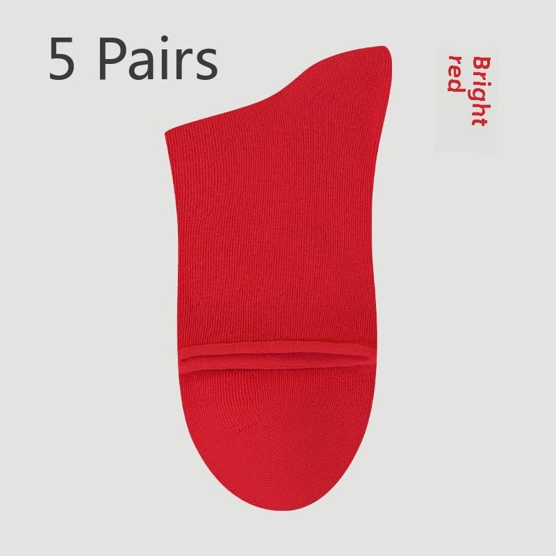 5 Pairs Socks Midtube Socks Women's Socks Women's Autumn and Winter Cotton Socks Maternity Color Socks