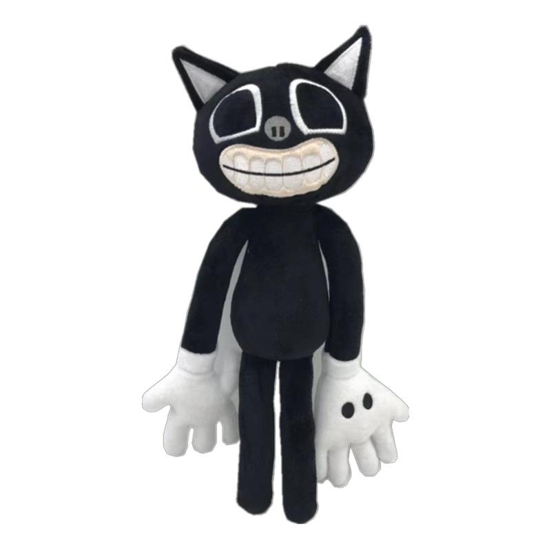 Siren Series Head Black Cat Plush Toy Big Mouth Horror Character Doll Stuffed