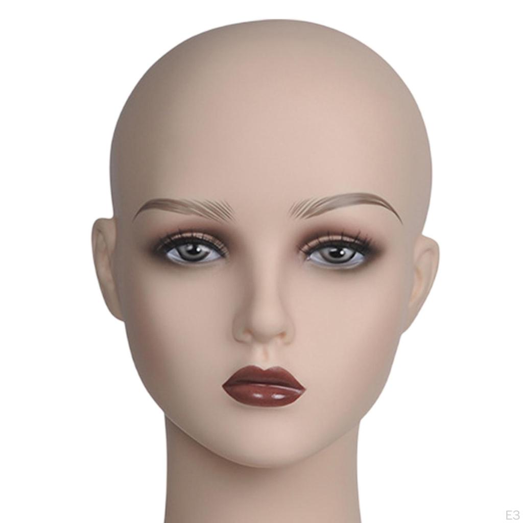 Female Mannequin Head ,with Shoulder, Multipurpose, with Makeup Smooth Manikin Wig Stand