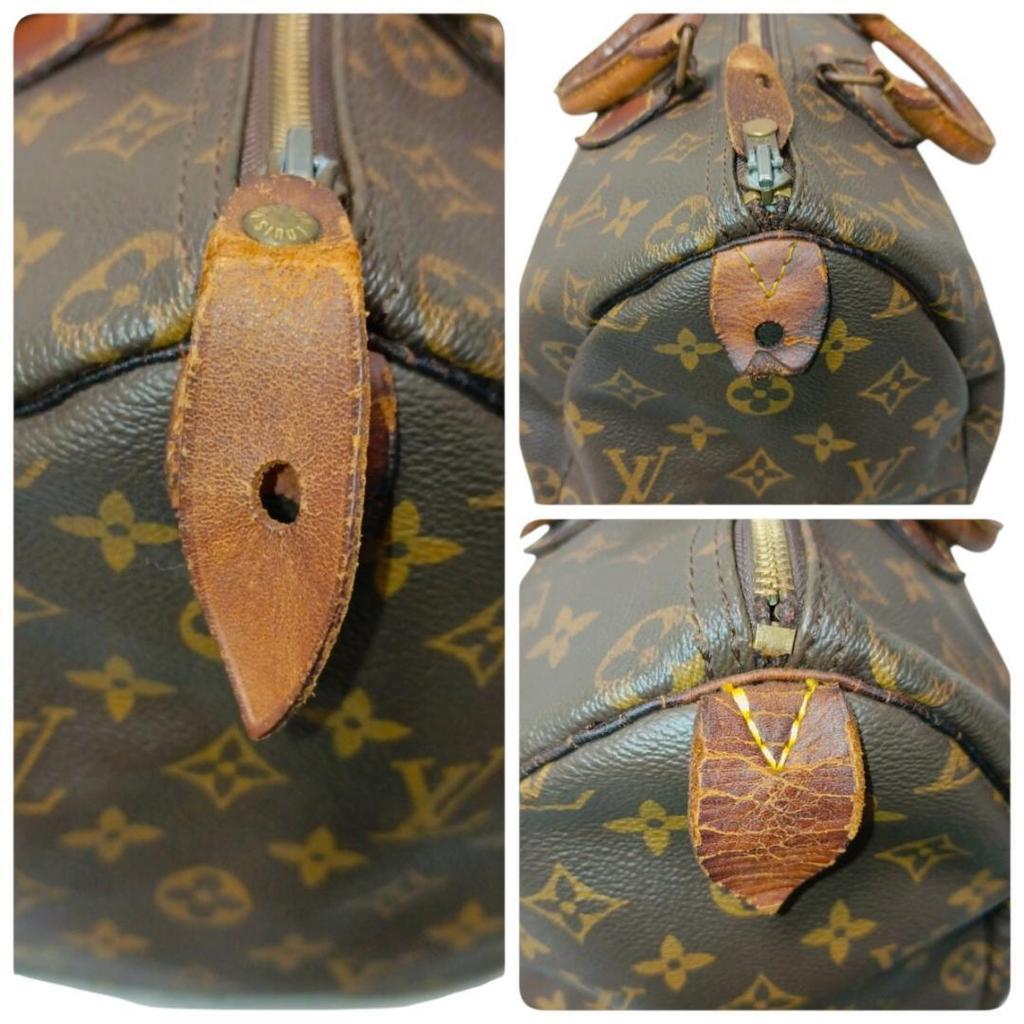 Louis Vuitton Monogram Speedy 30 Handbag  Mini Boston Bag  Brown  from  Japan